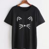 Cat Print Tee T-shirt KH01