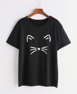 Cat Print Tee T-shirt KH01