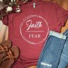 Faith Fear Red Tshirt ZK01