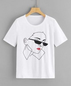 Plus Figure Print T-shirt KH01