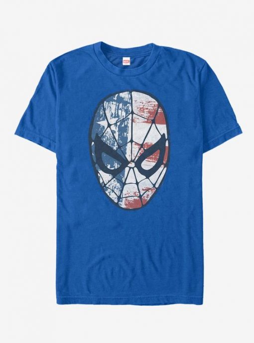Spider-Man American Flag Mask T-Shirt KH01