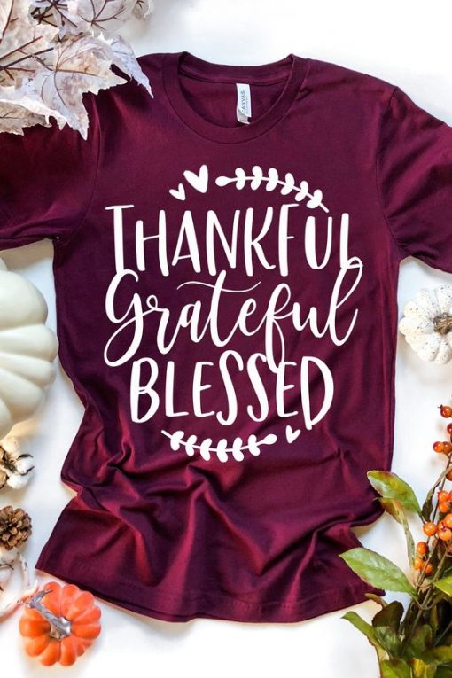 Thankful Grateful Blessed Tee KH01
