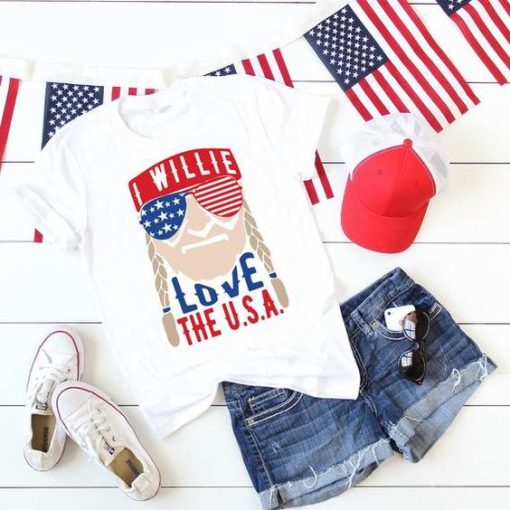 I Willie Love the USA T-Shirt SR01