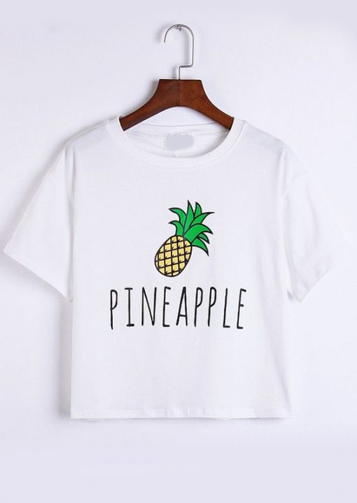 Pineapple Print White T-shirt SR01