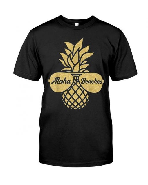 Pineapple Sunglasses Gold T-Shirt SR01