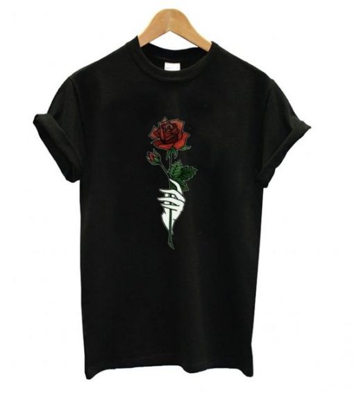 Rose Black T shirt ZK01