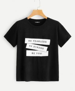 Slogan Print Tee T Shirt SR01