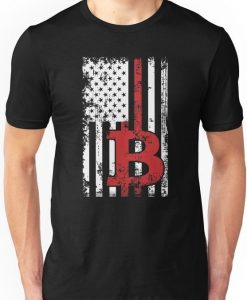 USA Flag Bitcoin Logo Unisex T-Shirt SN01