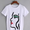 White Graffiti Print T-shirt FD01