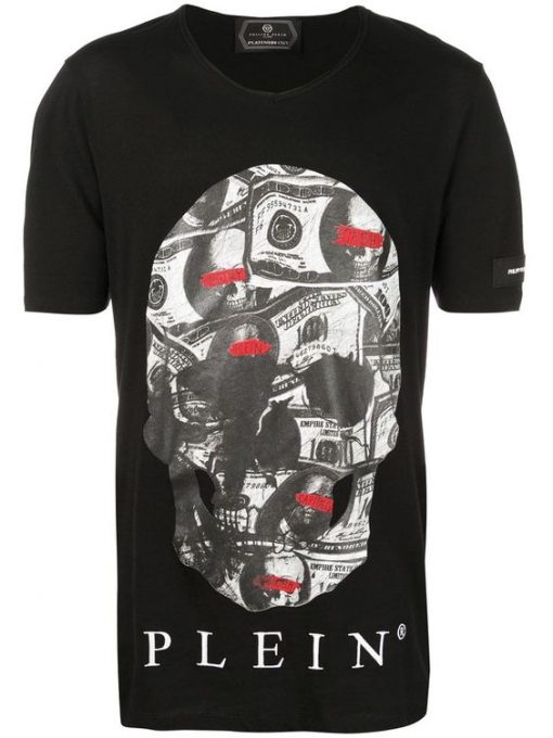 Philipp Plein Dollar Bill Skull T-shirt KH01
