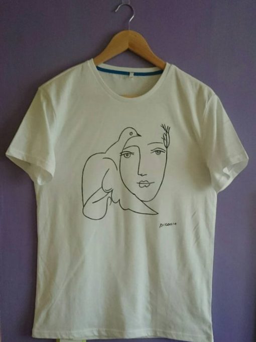 Picasso Woman with Dove Sketch T Shirt FD01