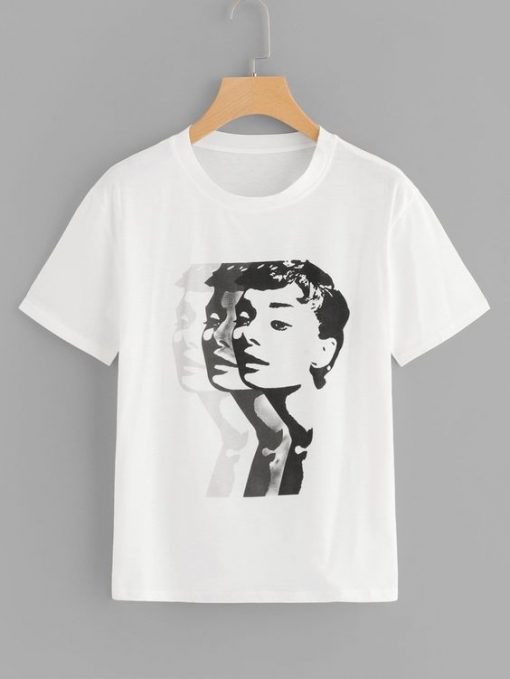 Plus Figure Print T-shirt FD01