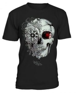 Skull Flower Halloween T-shirt ZK01