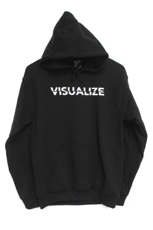 Visualize Black Graphic Hoodie KH01