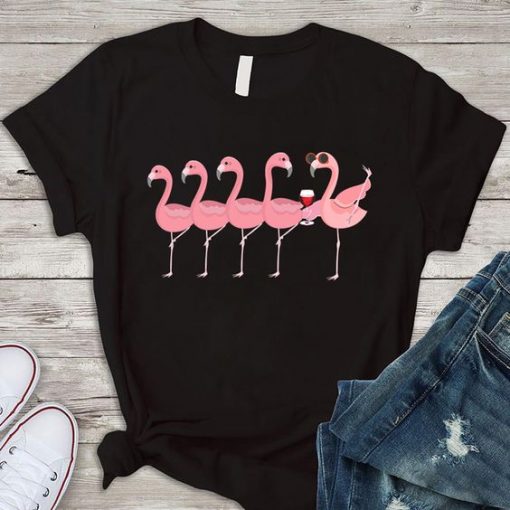 Wine And Flamingo T-shirt FD01