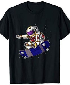 Astronaut Skateboard Weltraum Skater T-Shirt Fd01