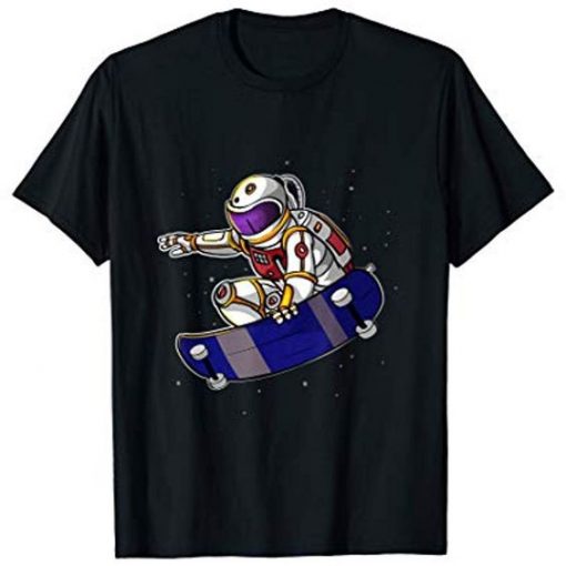 Astronaut Skateboard Weltraum Skater T-Shirt Fd01