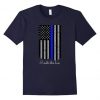Flag Thin Blue Line Design T-Shirt DV29