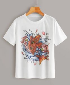 Goldfish & Chinese Characters T-Shirt VL01