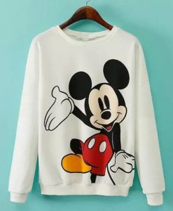 Mickey Print White Sweatshirt FD