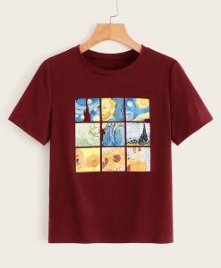 Oil Painting Print Tee T-Shirt VL01