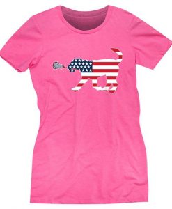 Patriotic LuLa the Lax Dog Hot Pink T-shirt ER
