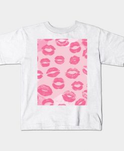 Pink Lip Kisses Print T-SHIRT ER01