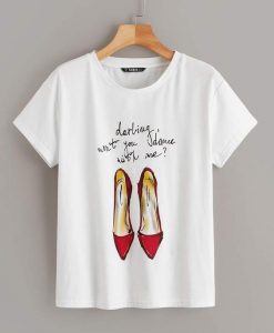 Shein Shoes Print T-Shirt EL01