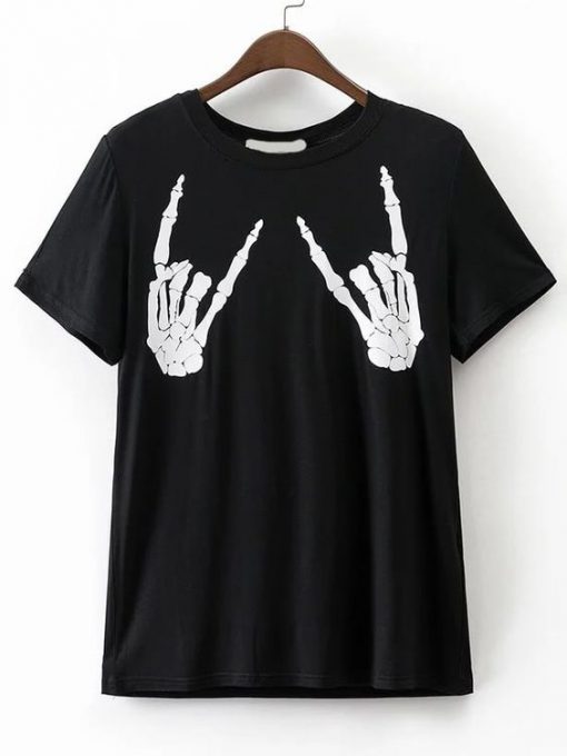 Shein Skull Print Boyfriend T-shirt ER01