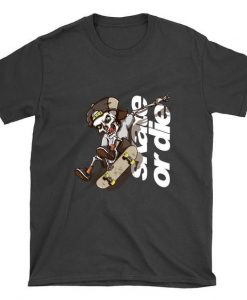 Skeleton Skate or Die Skateboard T-Shirt FD01