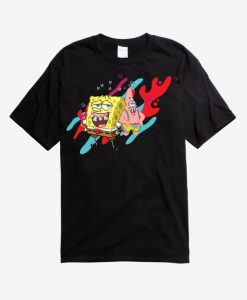 SpongeBob & Patrick Teeth Blk T-Shirt ER01