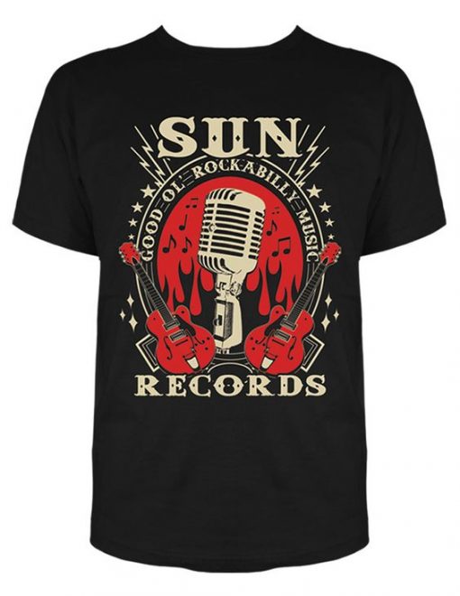 Sun Records Electric Mic Music T-Shirt FD01