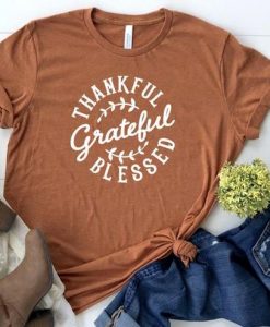 Thankful Grateful Blessed T-Shirt FR