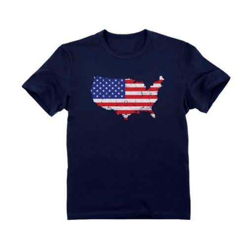 USA Map American Flag T-Shirt EL01