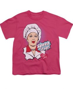speed it up comic hot pink youth tee t-shirt ER