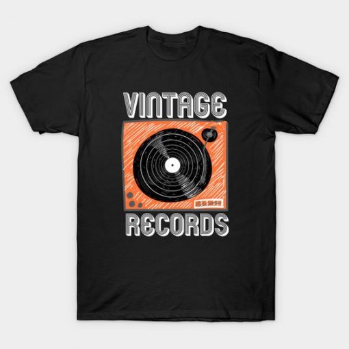 vintage records Music T-shirt FD01