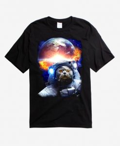 Astronaut Space Cat T-Shirt SR28N