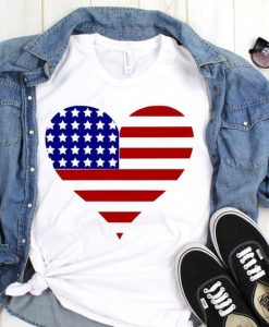 Flag Heart USA T-Shirt VL14N