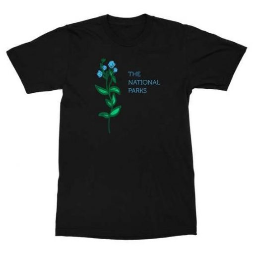 The National Parks Flowers Black T-Shirt ER1N
