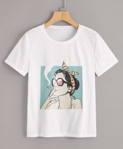 Women Figure Print T-Shirt VL14N