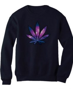 Galaxy Marijuana Leaf Sweatshirt SR18D