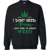 Need To Smoke Weed Sweatshirt SR18D