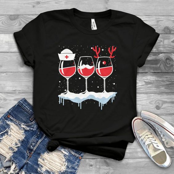 Wine Nurse Christmas Tshirt EL6D