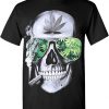 Wood Skull Marijuana T Shirt SR18D