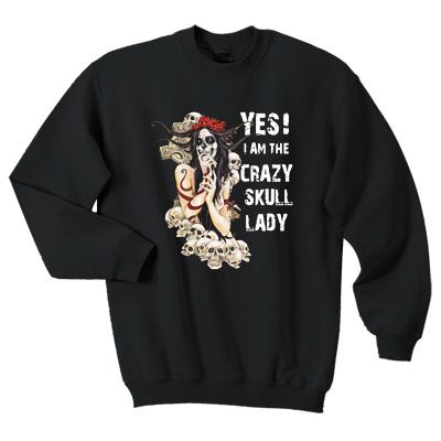 crazy skull lady sweatshirt FD3D