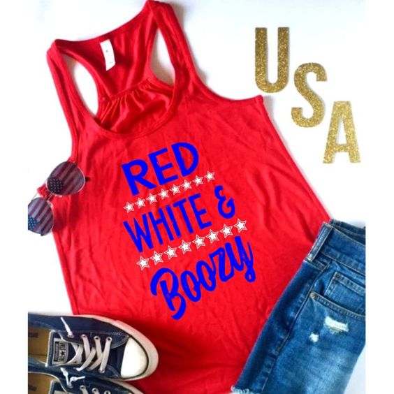 Red White and Boozy Tanktop Fd27J0
