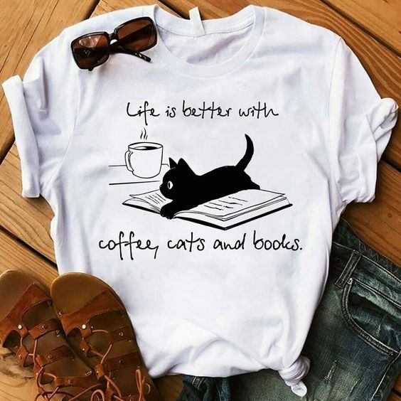 Coffee cats T shirt SR6F0