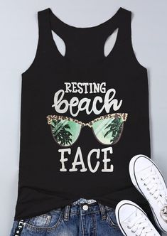 Resting Beach Face Tanktop EL4F0