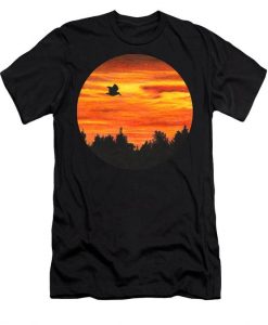 Sunset Sky With Bird T-shirt FD6F0