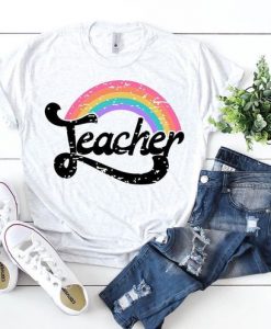 Rainbow Teacher T Shirt RL7A0
